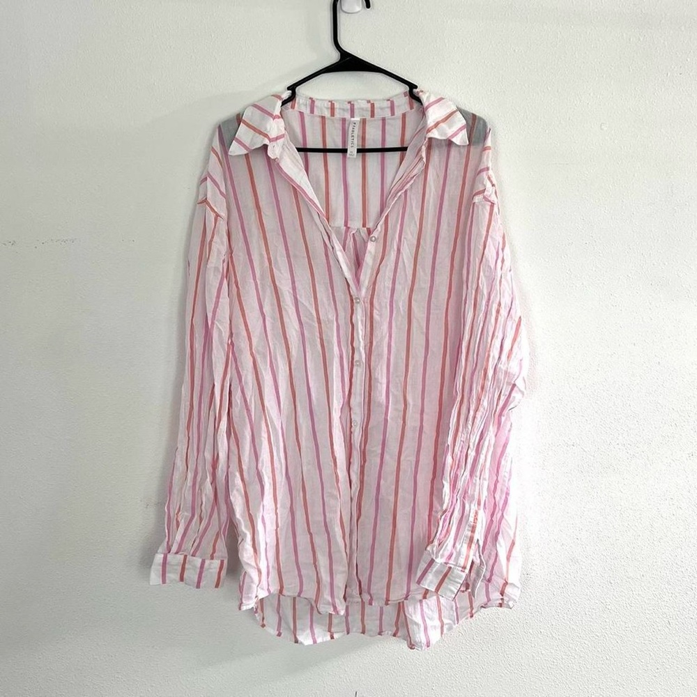 Striped Fabletics button up shirt size XL